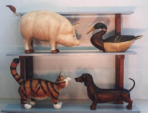 Pig, Mallard, Cat and Dachshund